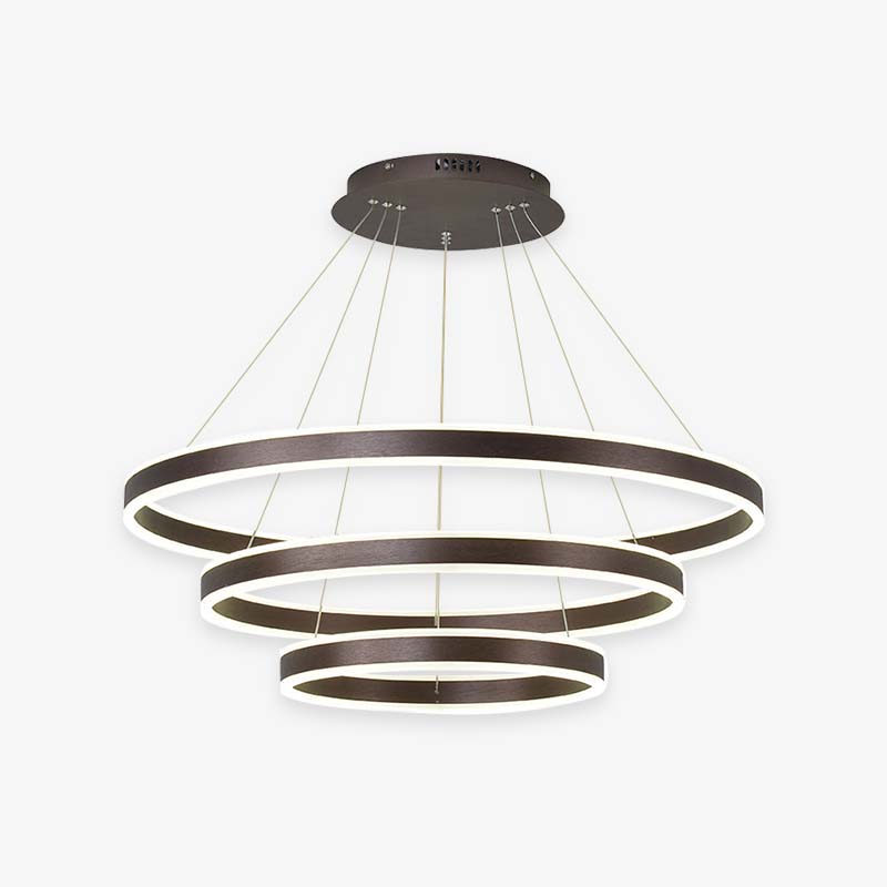 Suspension LED moderne à trois anneaux, design minimaliste
