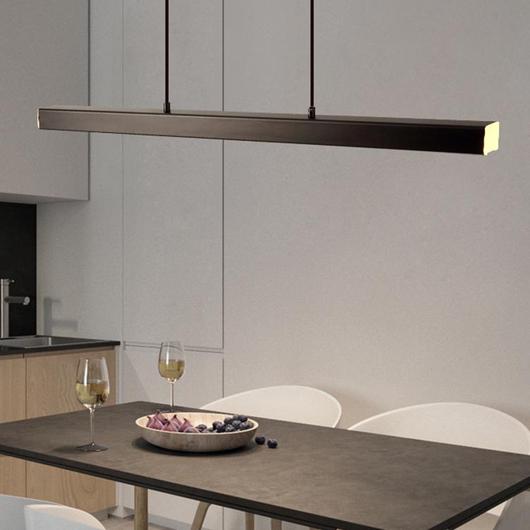 Thala Suspension Linéaire Moderne Noir/Marron Salon - Neutralighting