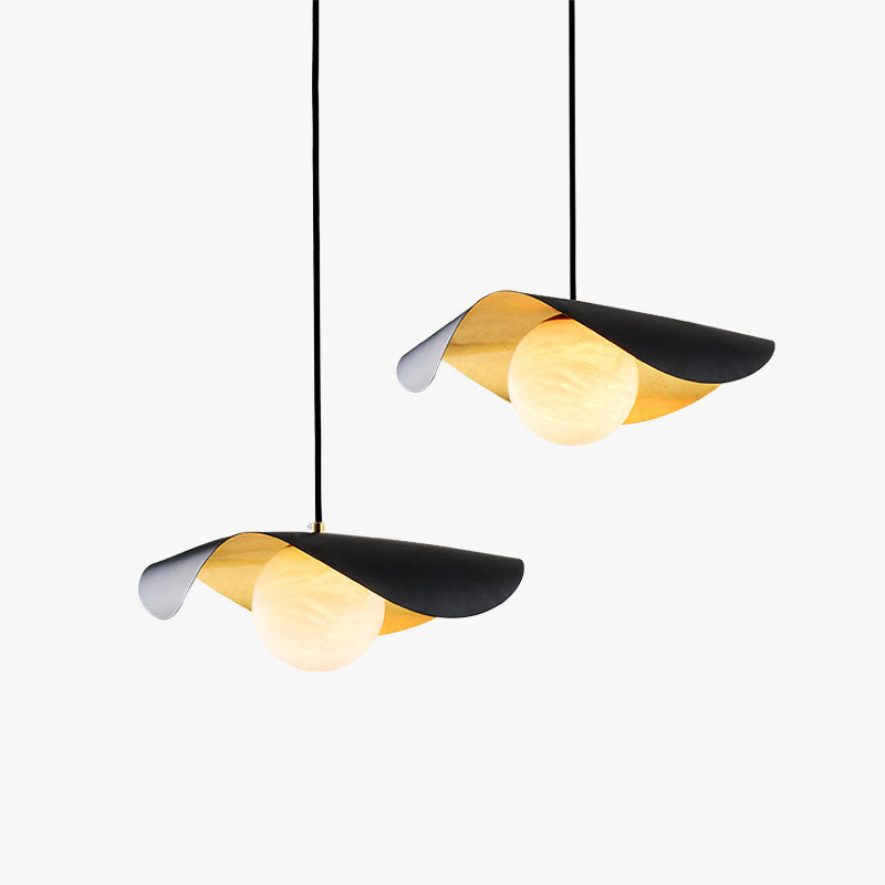 Suspension pendante nordique en métal et marbre noir, élégance durable