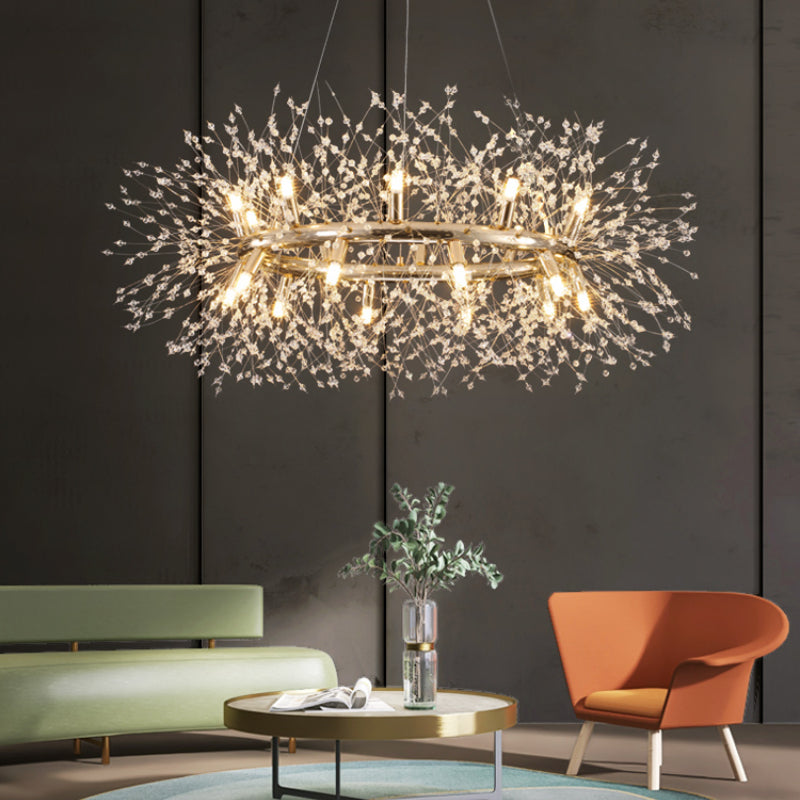 Suspension LED Pissenlit Cristal Avec Éclat Ambiant Chaleureux