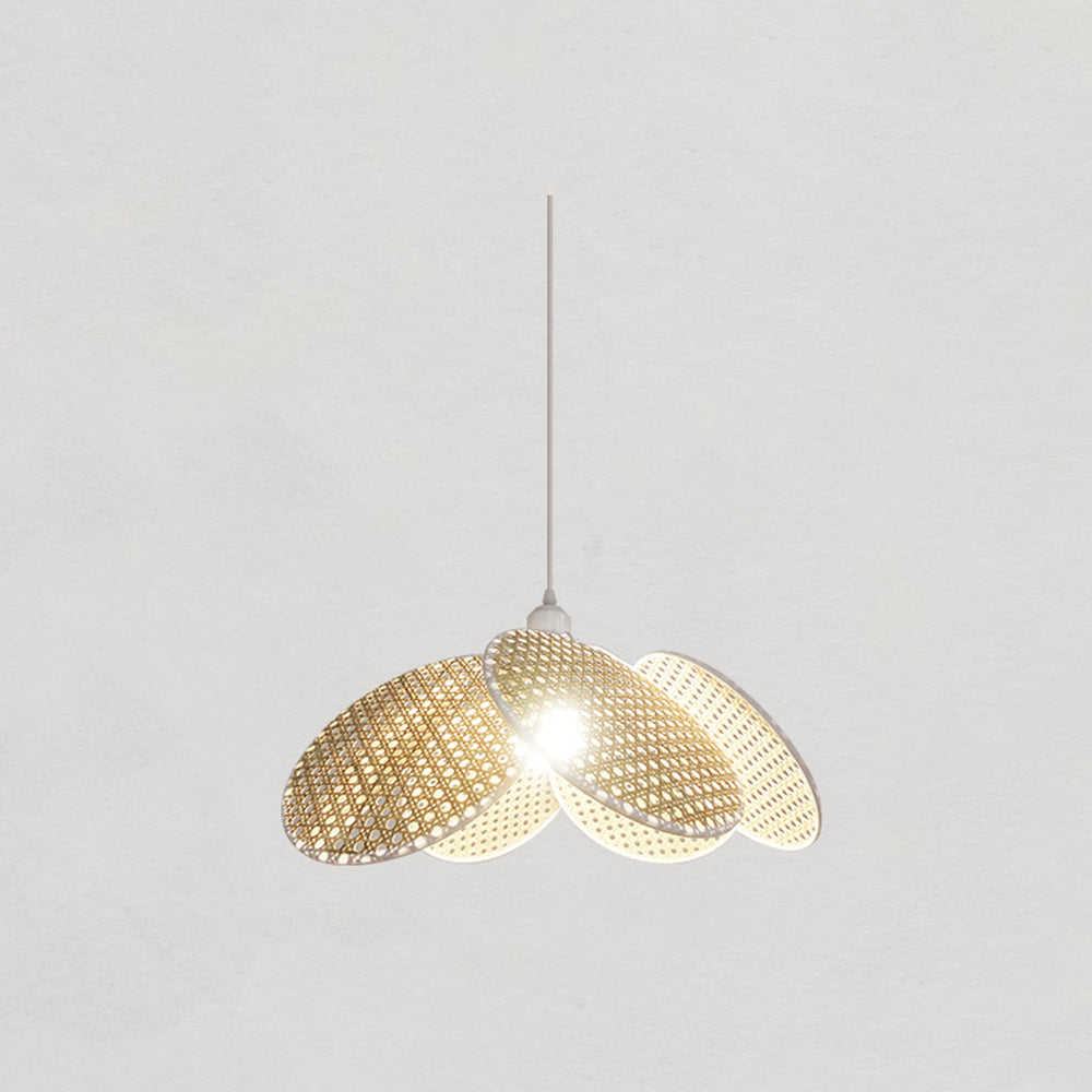 Suspension Wabi Sabi en rotin avec tissage de saule