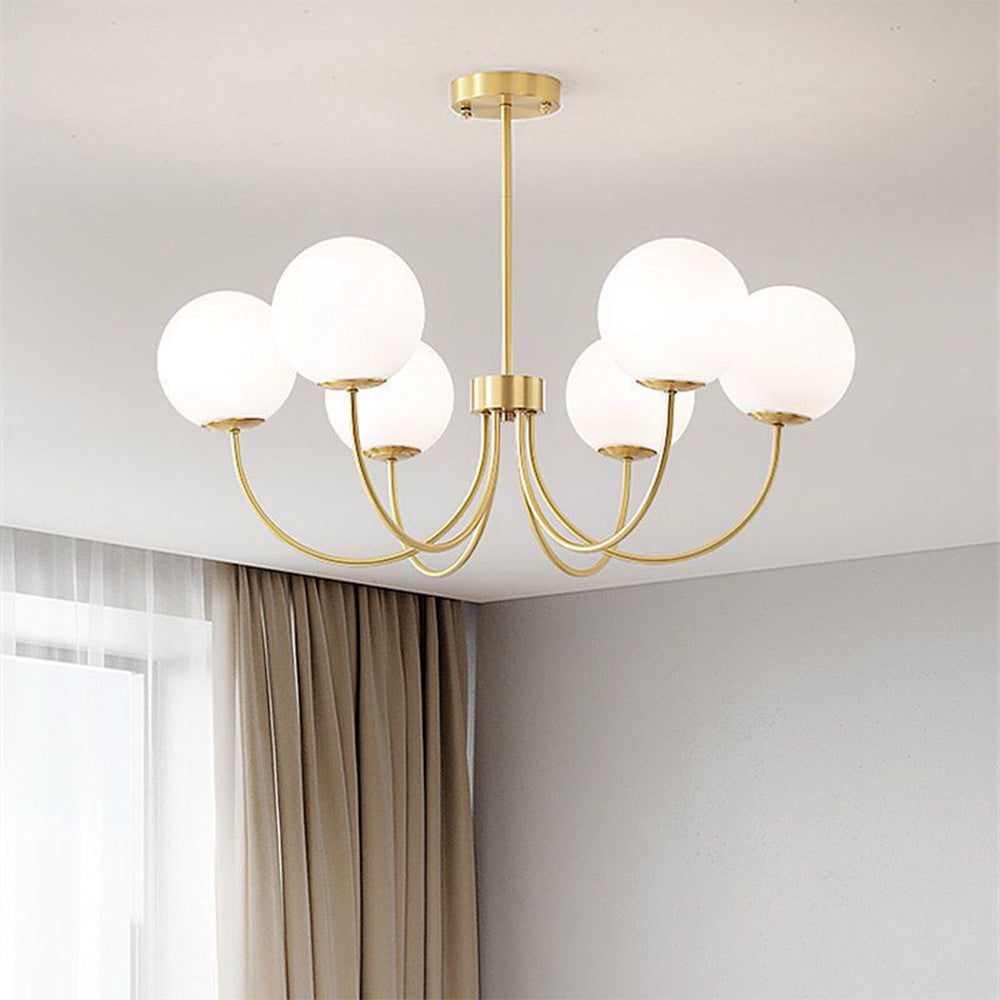 Lustre bulle en verre Aurora or pour salon