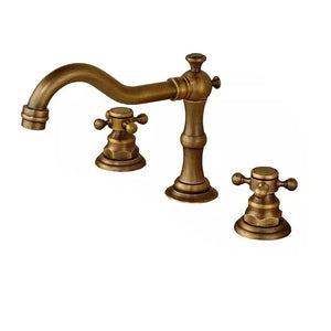 3 Holes Basin Faucet Deck Mount Tap Water Double Handles Basin Tap-Basin Faucet-Index Bath