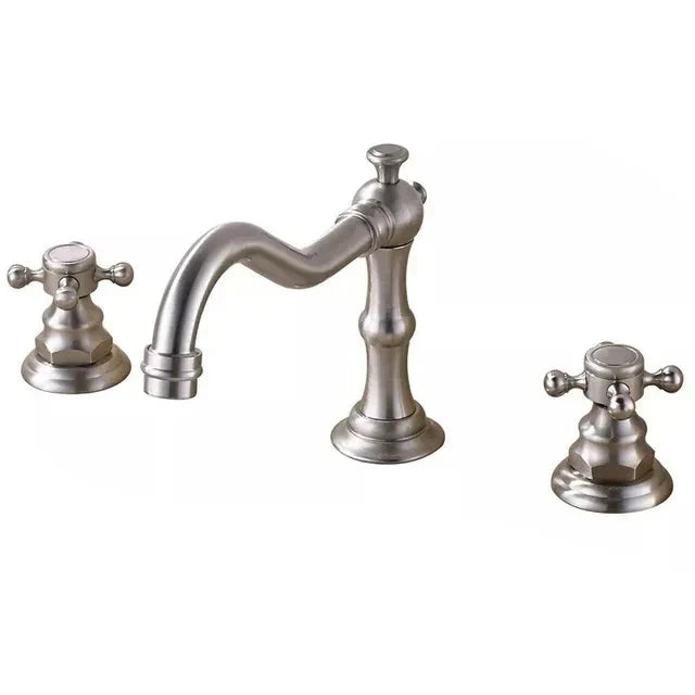 3 Holes Basin Faucet Deck Mount Tap Water Double Handles Basin Tap-Basin Faucet-Index Bath