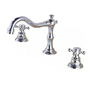 3 Holes Basin Faucet Deck Mount Tap Water Double Handles Basin Tap-Basin Faucet-Index Bath