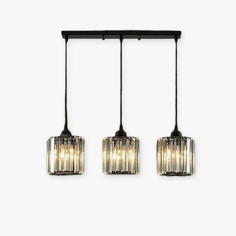 Suspension moderne en cylindre de verre pour lueur d'ambiance