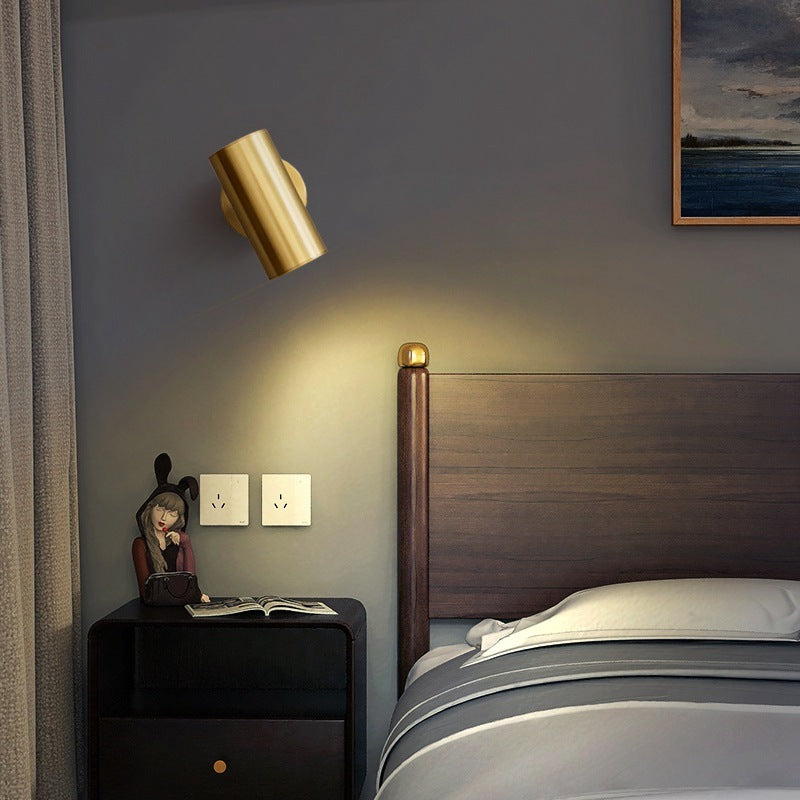Nordische Metall-Wandlampe Zylindrischer Spot LED Gold und Schwarz
