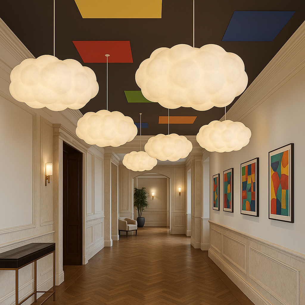 Suspension lumineuse Cloud, éclairage doux au design minimaliste