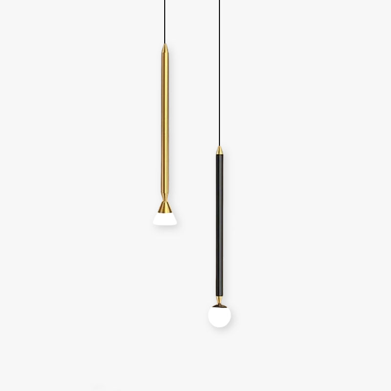 Suspension linéaire métallique Auri dimmable noir et or pour chevet