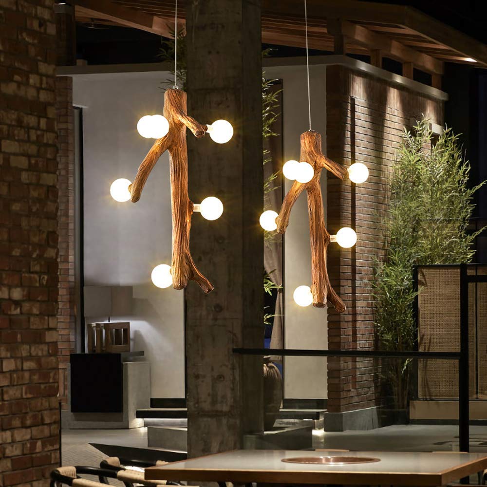 Nordischer Holz-LED-Kronleuchter für Wohnzimmer, Esszimmer und Schlafzimmer