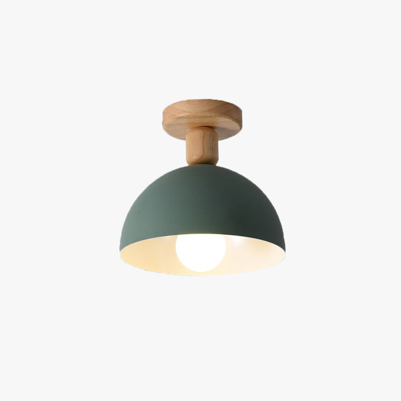 Plafonnier LED dôme en bois pour salons