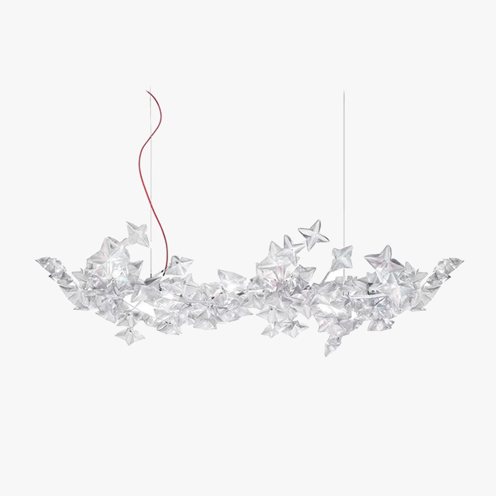 Suspension étoile argentée pour lumière d'ambiance salon