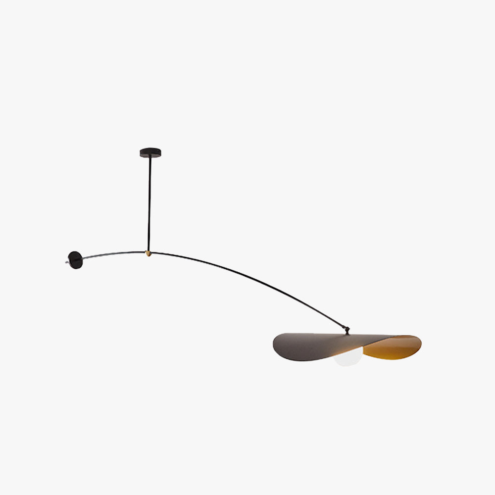 Arisha minimalistische lotus metalen hanglamp zwart en goud