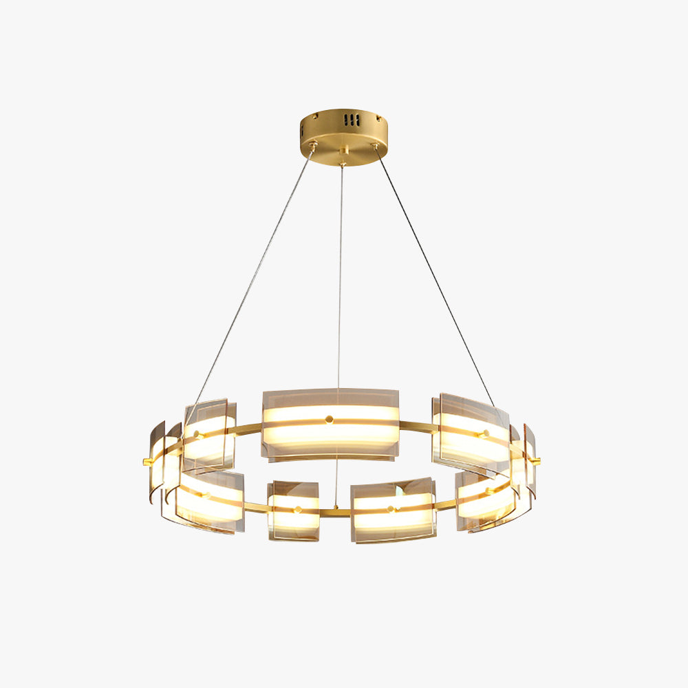 Suspension anneau minimaliste avec ampoules LED