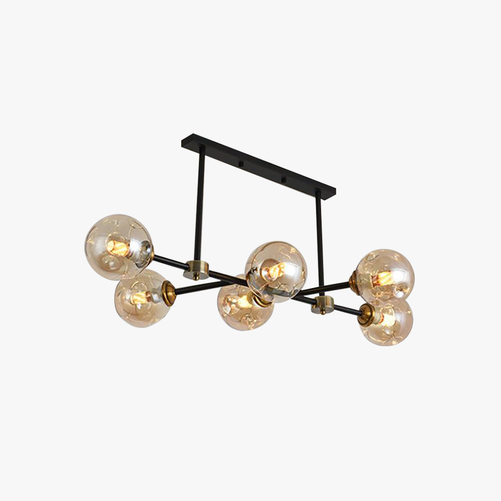 Suspension LED bulle en verre ambre pour lumière d'ambiance