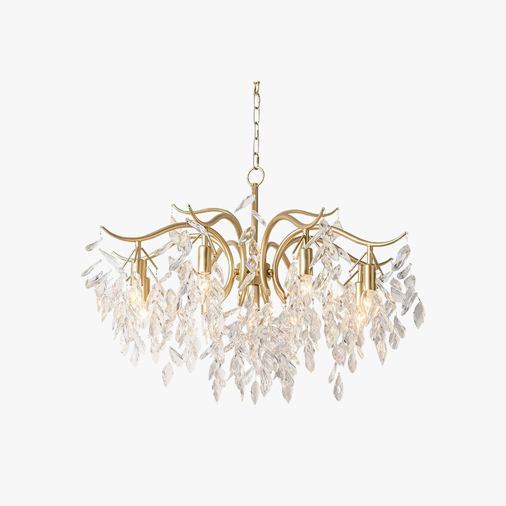 Lustre Wisteria Crystal Bloom pour salon avec éclairage dimmable