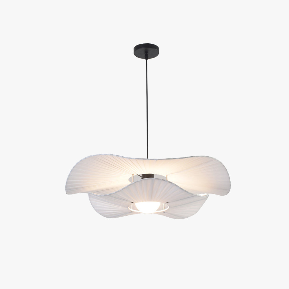 Suspension pendante nordique moderne en tissu et métal blanc
