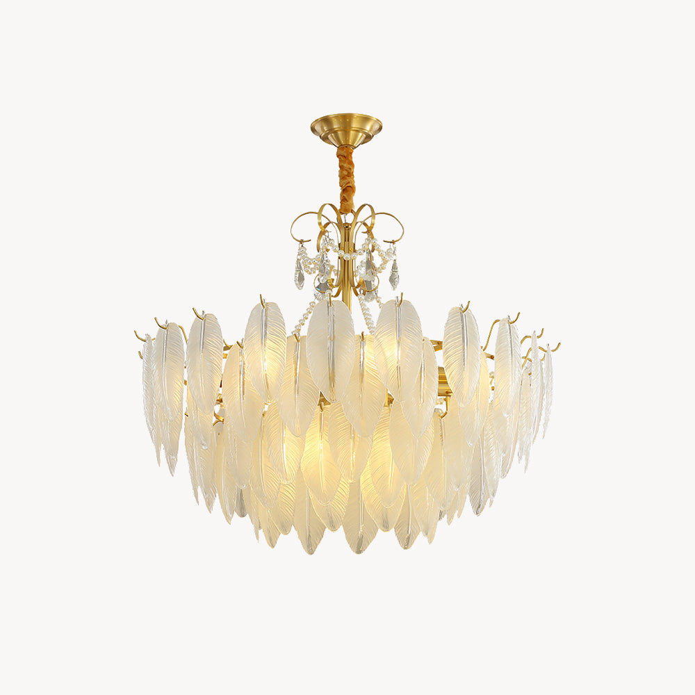 Lustre Luna Pearl en verre et métal blanc