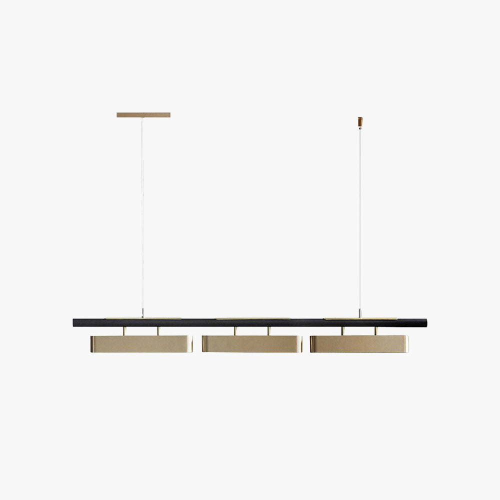 Lustre rectangulaire minimaliste en laiton noir