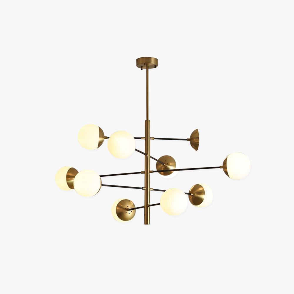 Lustre globe nordique avec lueur chaude finition dorée