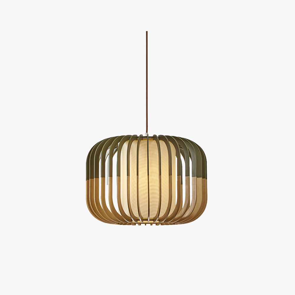 Wood Pendant Light With Adjustable Three Color Ambiance