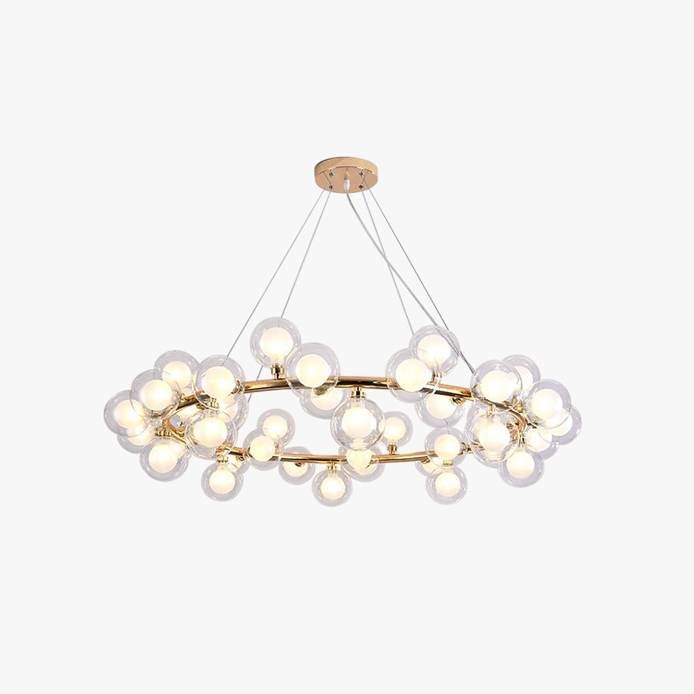 Lustre bulle moderne doré pour une ambiance élégante