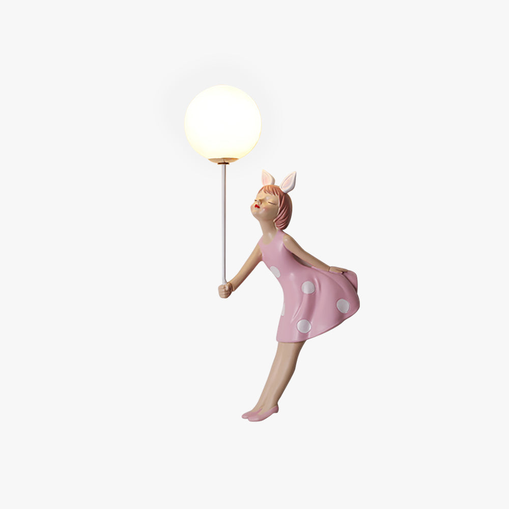 Lampe murale ballon rose blush pour chambre d’enfant