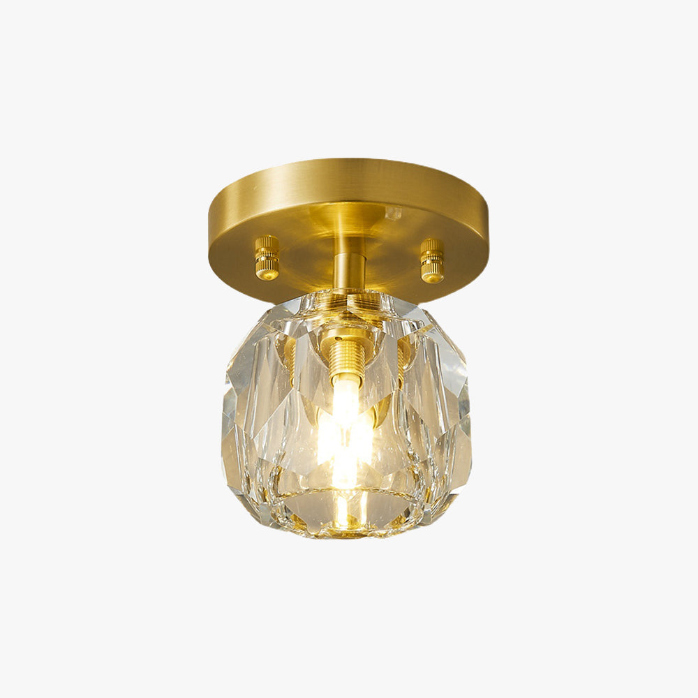 Plafonnier métallique diamant Aurora Luxe finition or