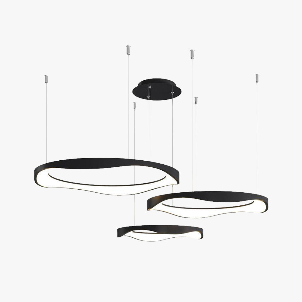 Suspension ronde moderne en noir ou blanc pour salle à manger
