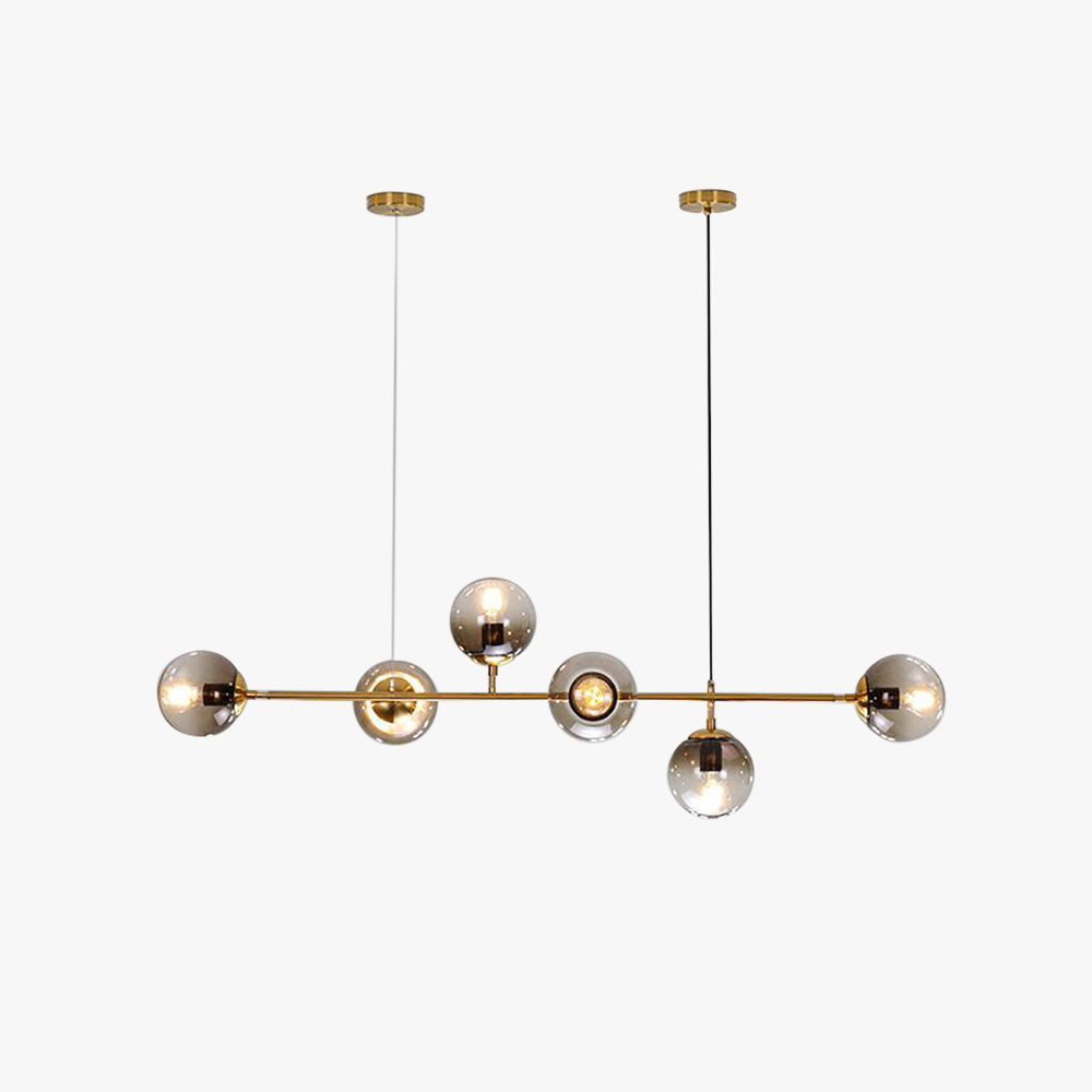 Suspension bulle en verre finition or pour espaces de vie d'ambiance