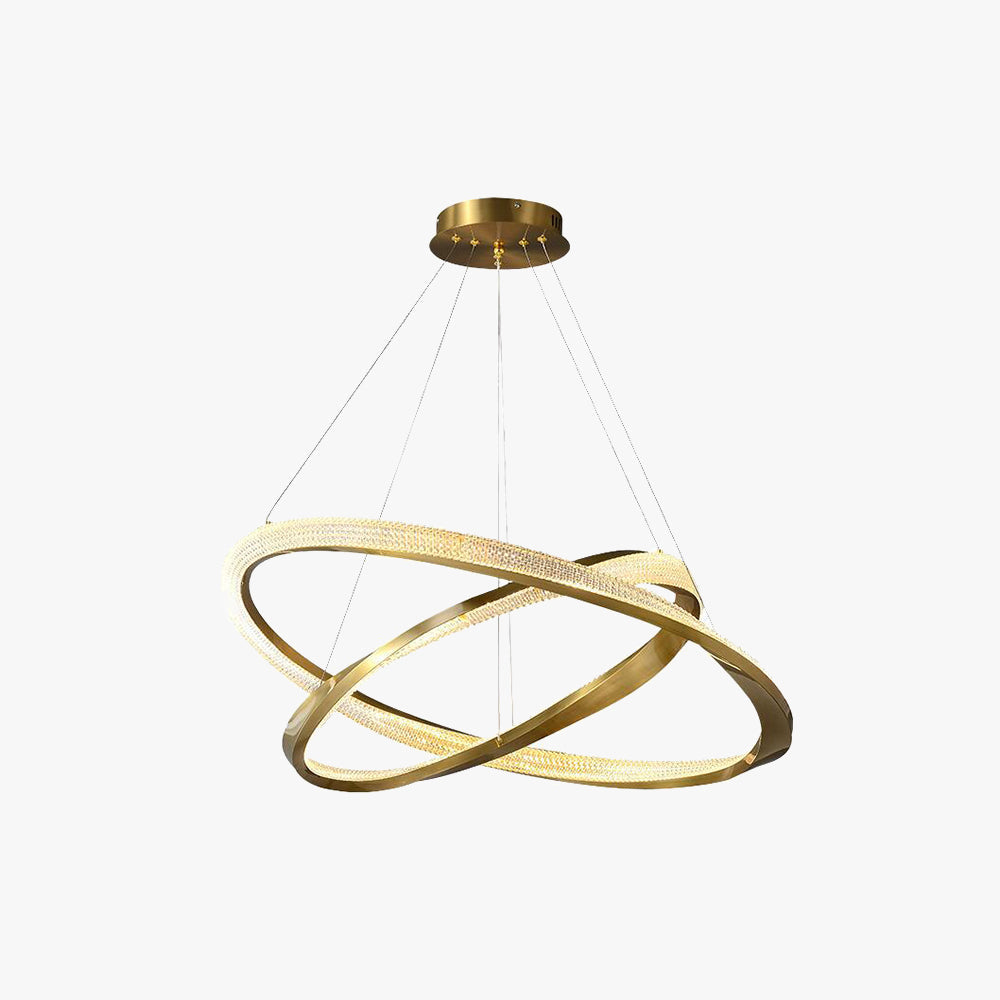 Lustre suspendu spirale minimaliste en or