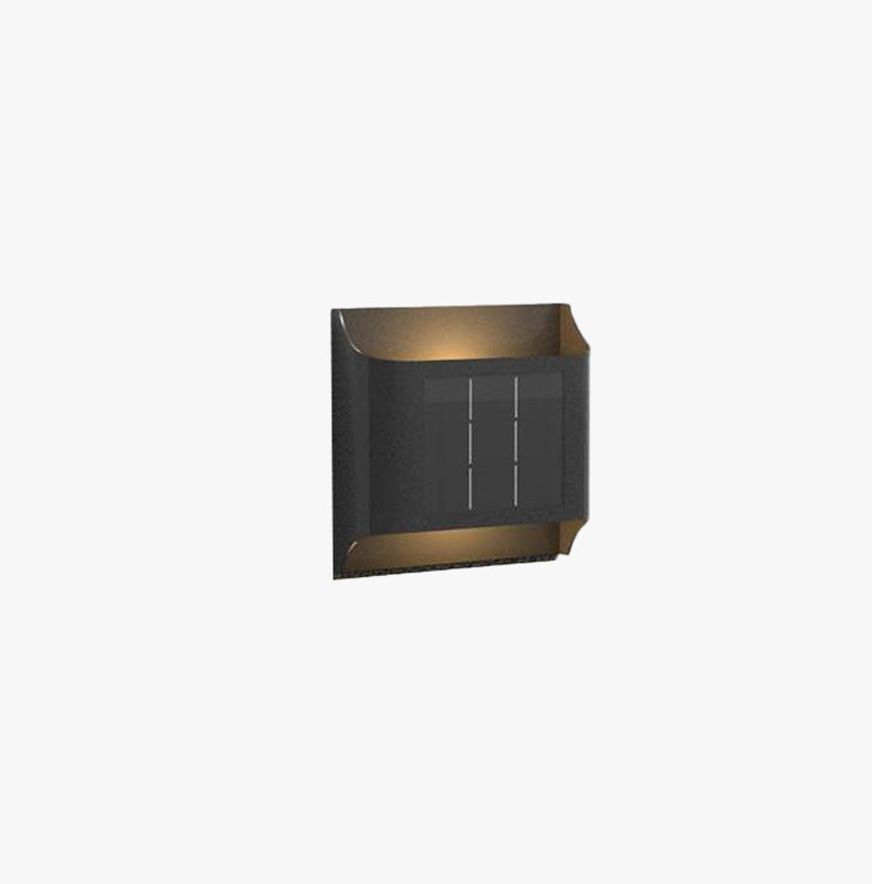 Applique murale extérieure solaire noire métal haut et bas