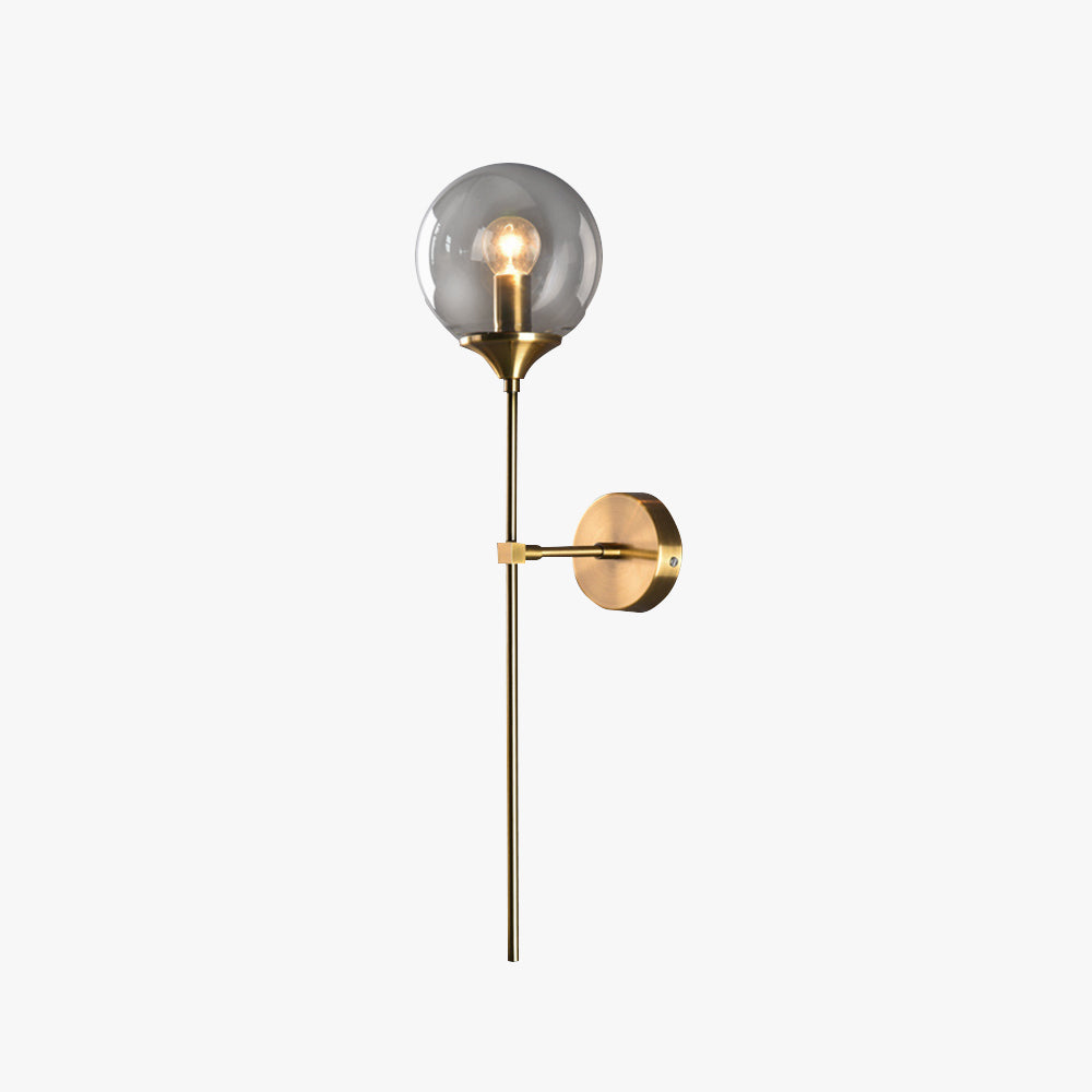 Applique murale globe moderne en métal et verre gris, ambre, clair, blanc