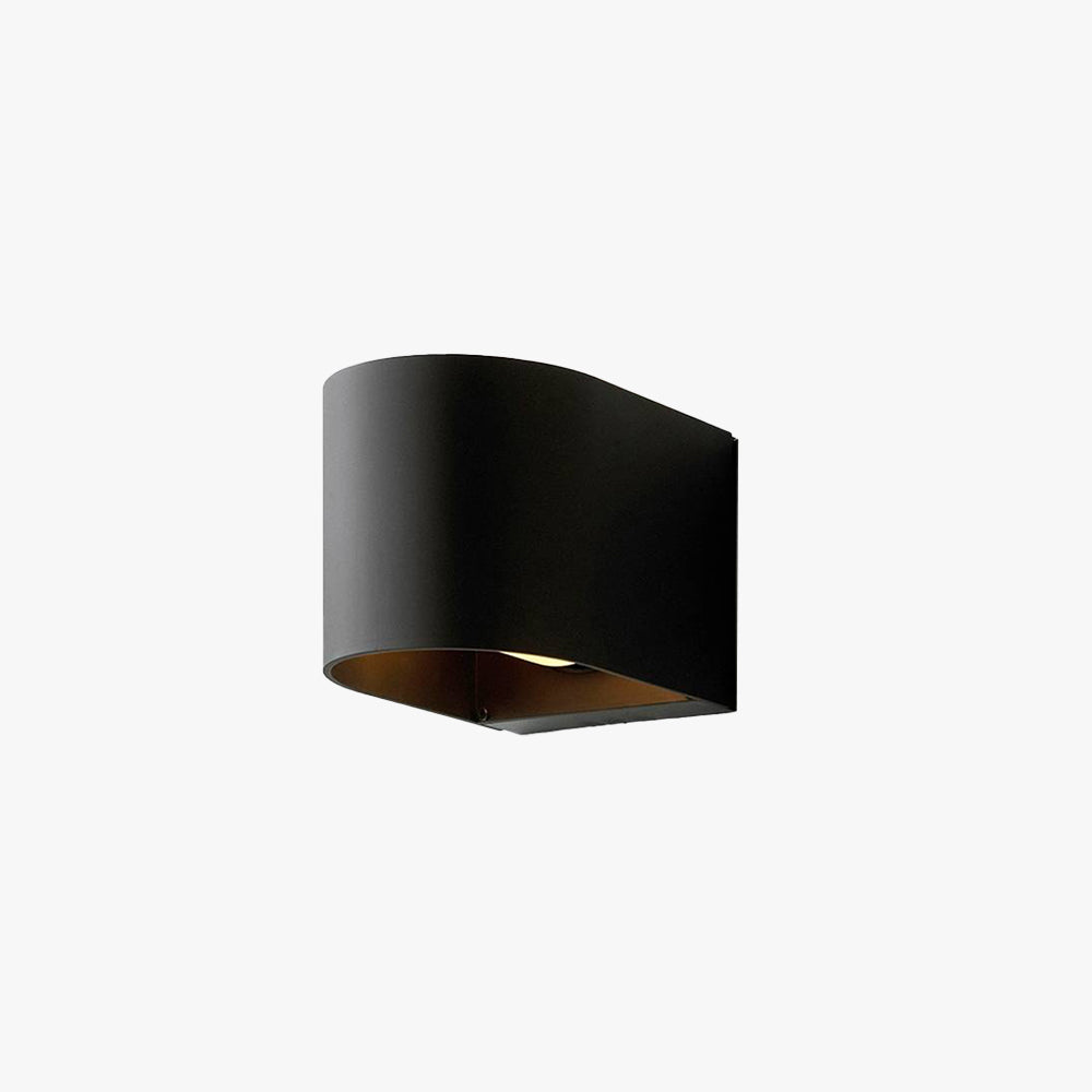 Applique murale extérieure cylindrique moderne en métal noir IP65