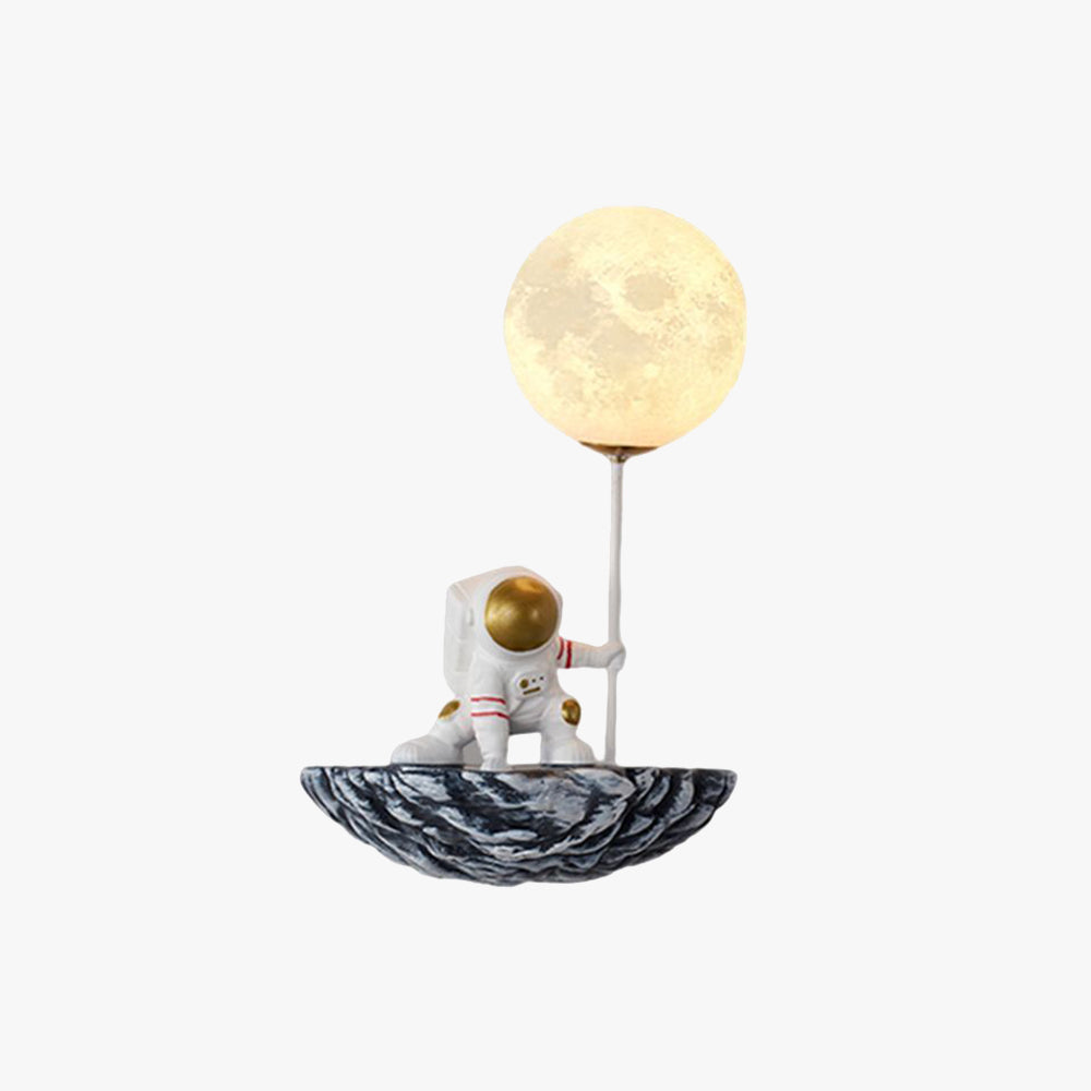 Applique murale Astronaute en verre blanc et bleu