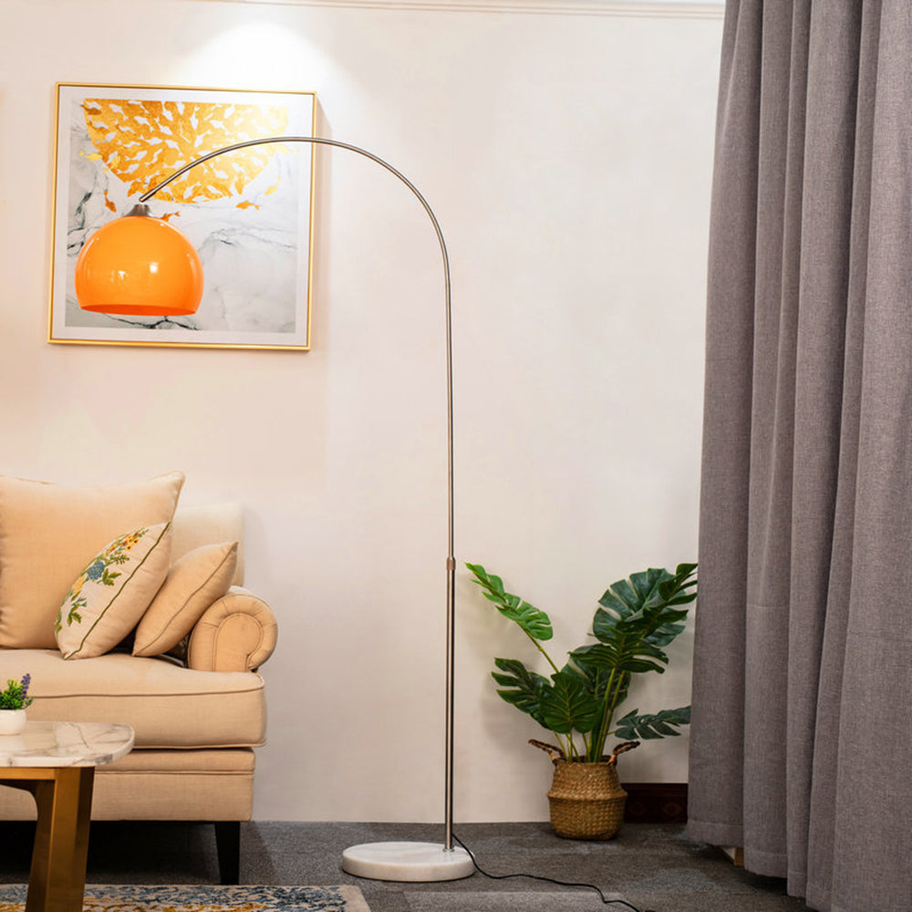Mira Lampadaire Dôme Moderne Métal/Marbre/Acrylique Blanc/Orange Salon - Neutralighting