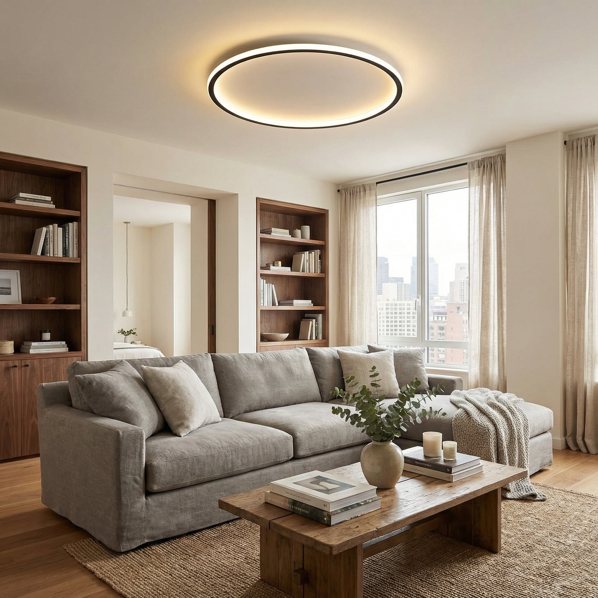 Plafonnier Rond Scandinave Éclairage Led Doux Et Moderne