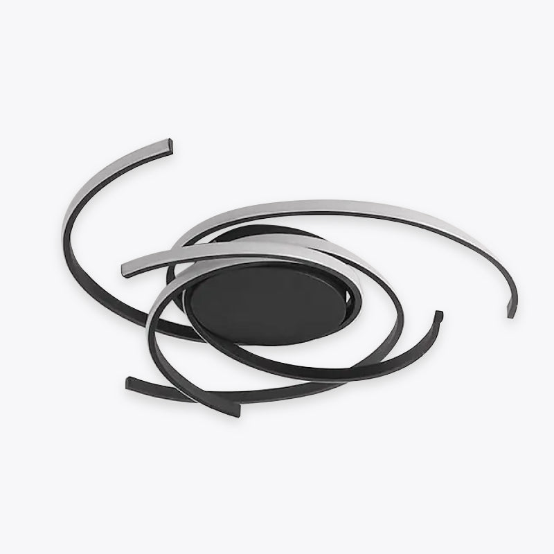 Plafonnier moderne arc avec design multi-arc en noir ou blanc