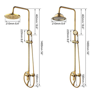 Shower Faucet - 8" Bathroom Rainfall Shower Faucet Set Solid Brass Single Shower Mixer Tap