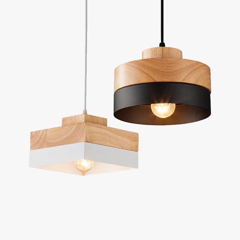 Suspension géométrique en bois minimaliste pour salons