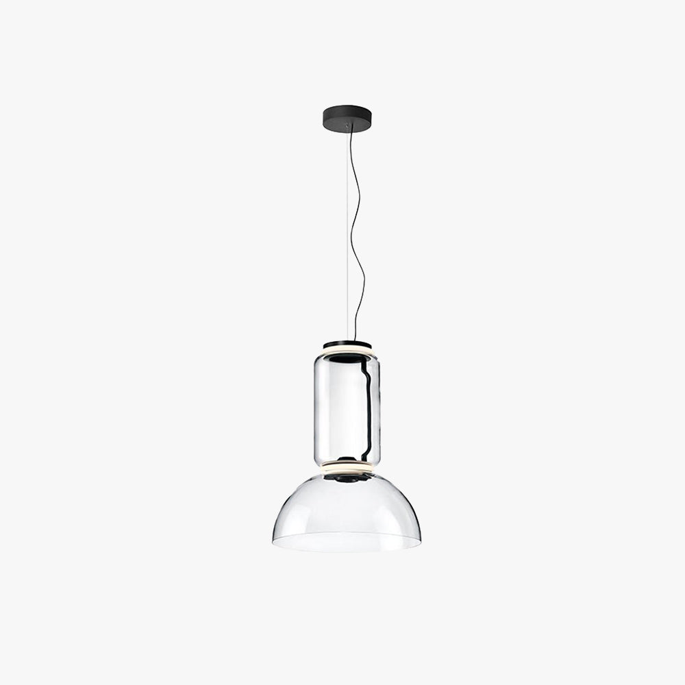 Suspension en verre blanc chaud pour ambiance salon