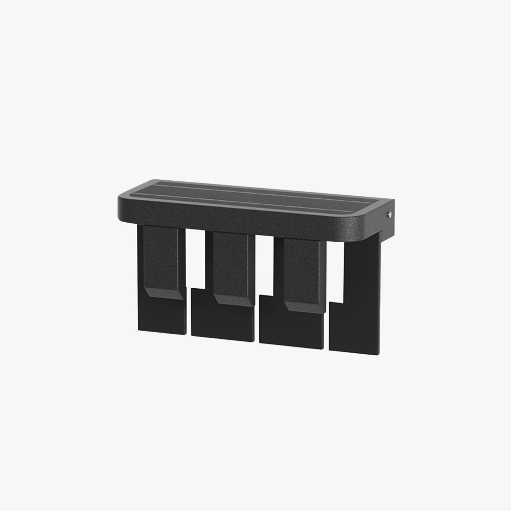 Applique murale solaire minimaliste en métal noir pour jardin et cour