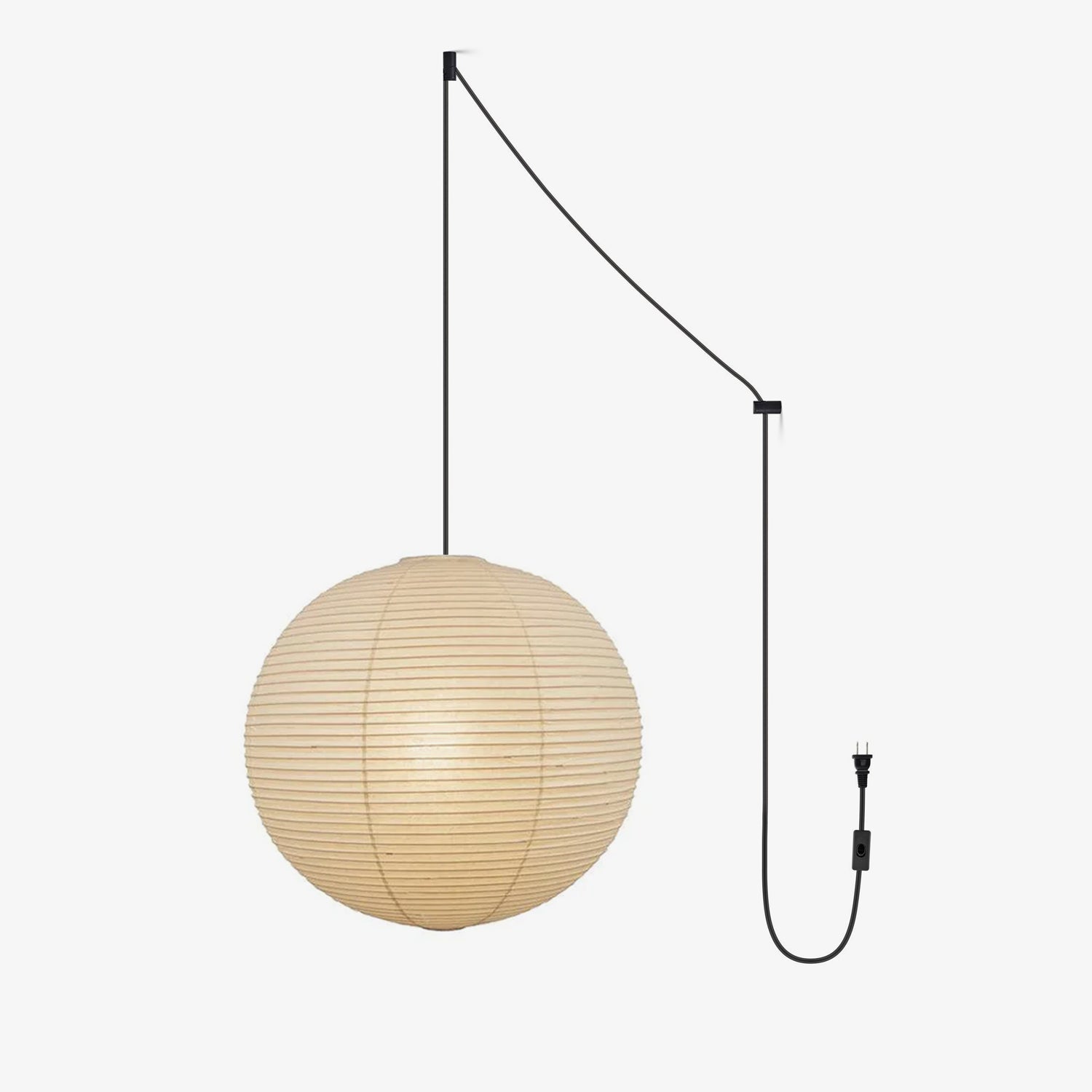 Suspension à bras avec douce lueur chaude en washi