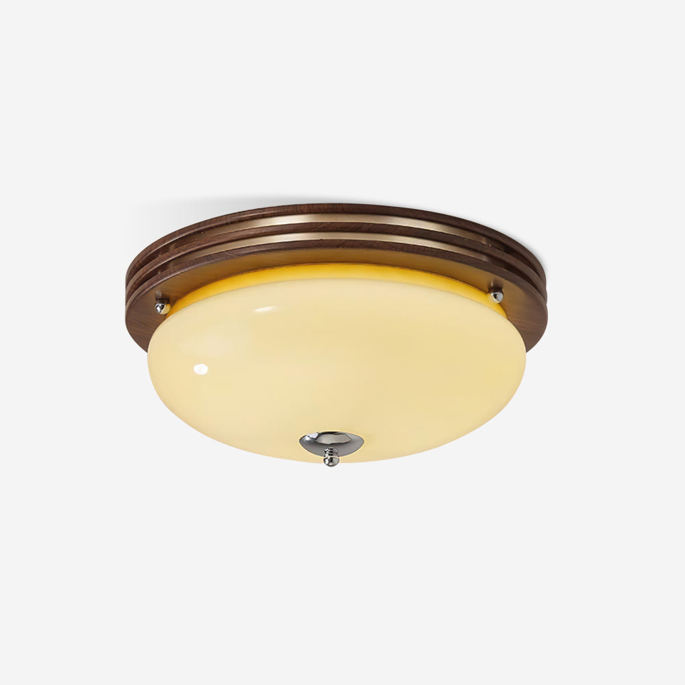 Plafonnier Aurora en verre avec dôme métallique, dimmable  