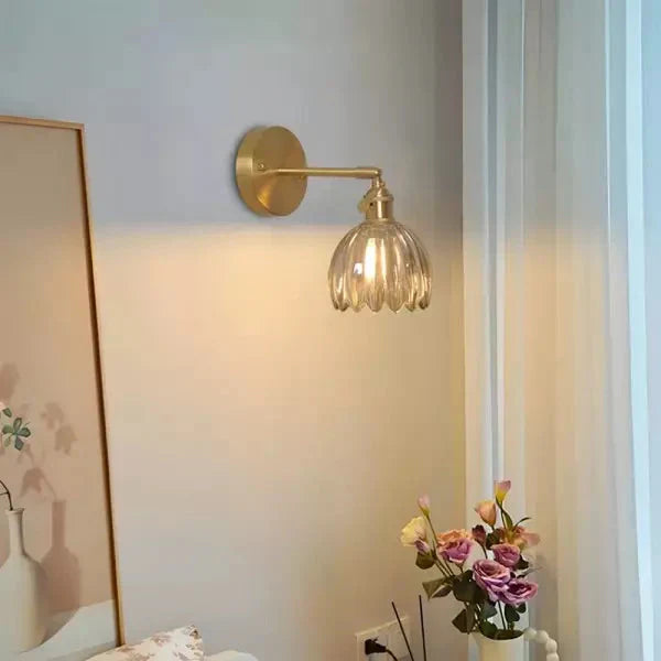 Applique Murale Rétro Fleur Bourgeon Tulipe En Verre