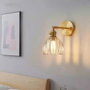 Applique Murale Rétro Fleur Bourgeon Tulipe En Verre
