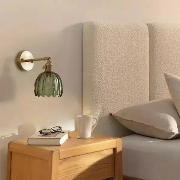 Applique Murale Rétro Fleur Bourgeon Tulipe En Verre