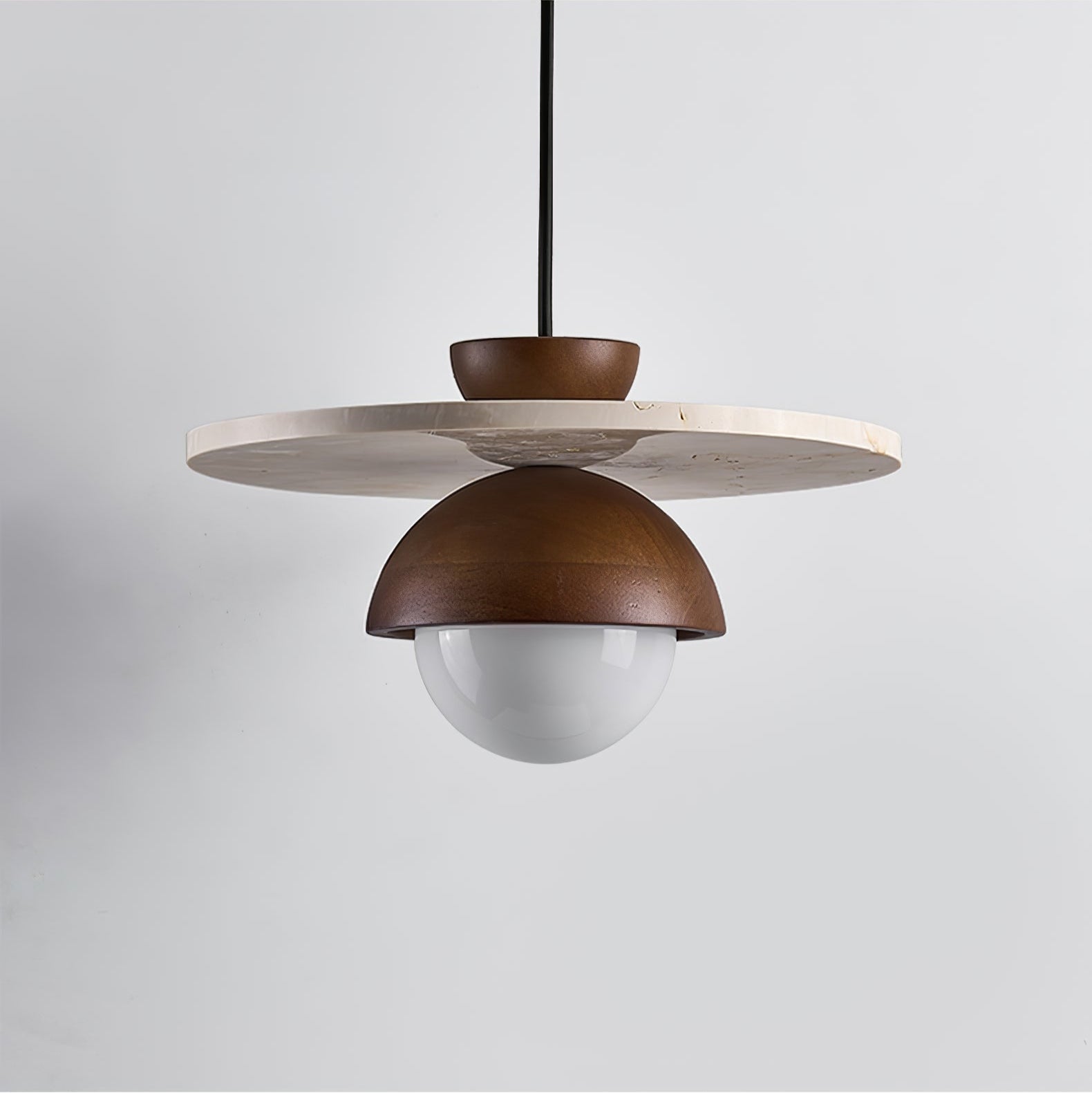 Suspension Vera en travertin et verre pour éclairage moderne  