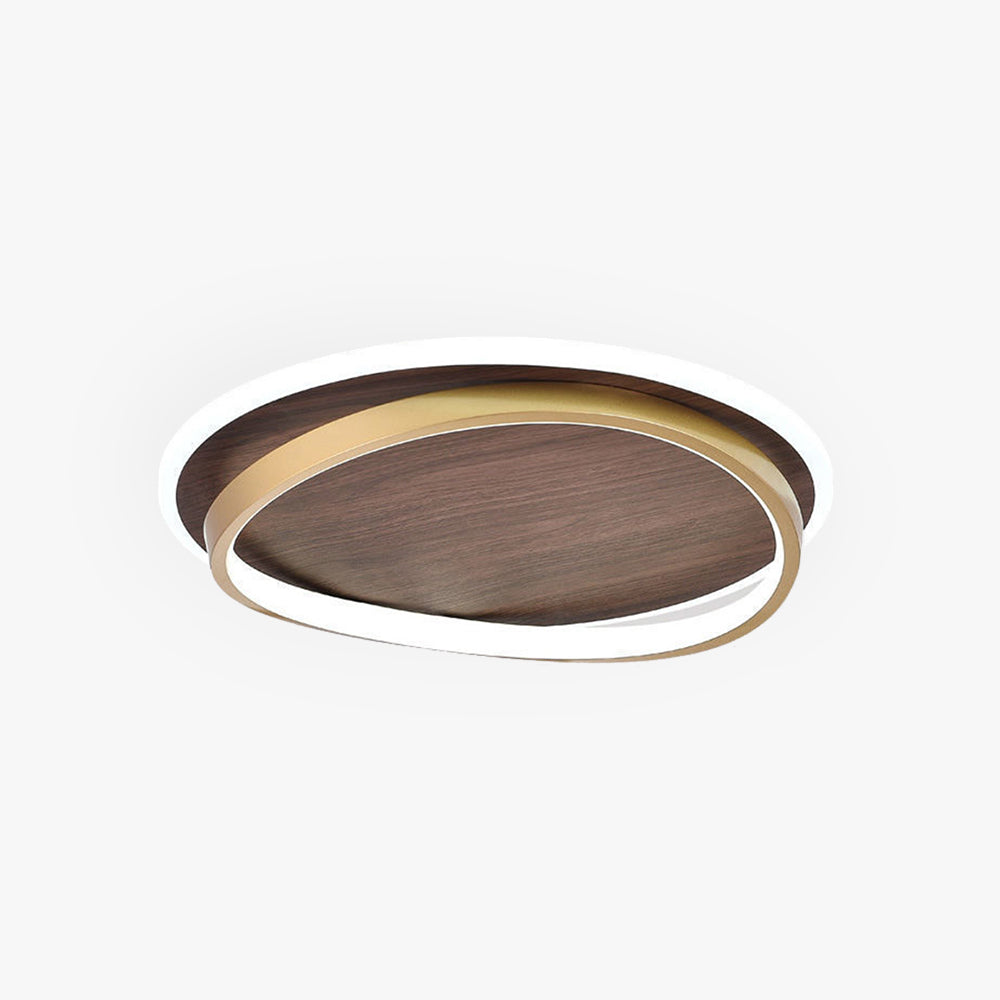 Plafonnier rond dimmable Aurora finition métal doré pour chambre