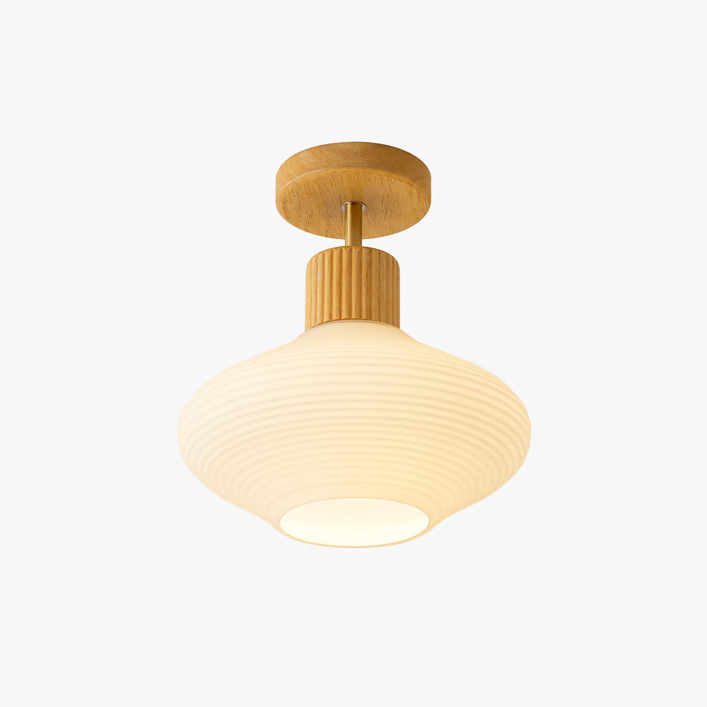 Plafonnier minimaliste en bois noyer pour couloirs